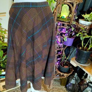 Vintage plaid wool skirt